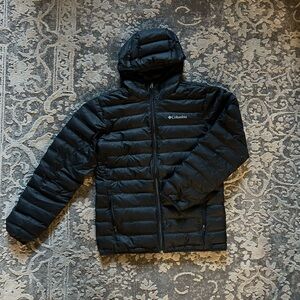 Columbia puffer jacket, black, size medium